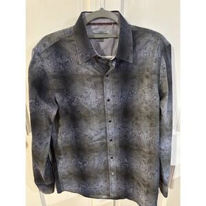 Johnston & Murphy Slim fit Paisley Pearl snap button up size medium men